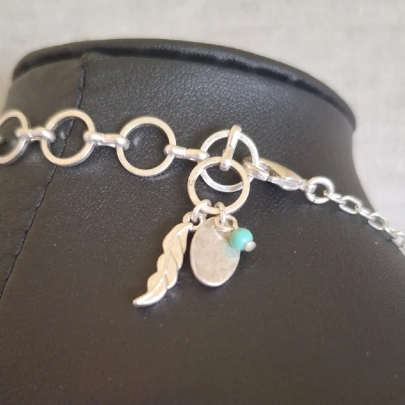 Nine West Silver and Blue Floral Necklace - Picture 4 of 5